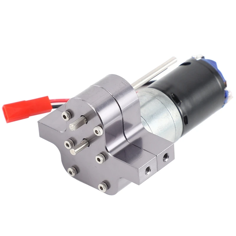 

370 Brushed Motor+Alloy Heat Sink Gear Box Set with Steel Gears for WPL Henglong C14 C24 B14 B24 B16 B36 4X4 6X6 Upgraded Parts