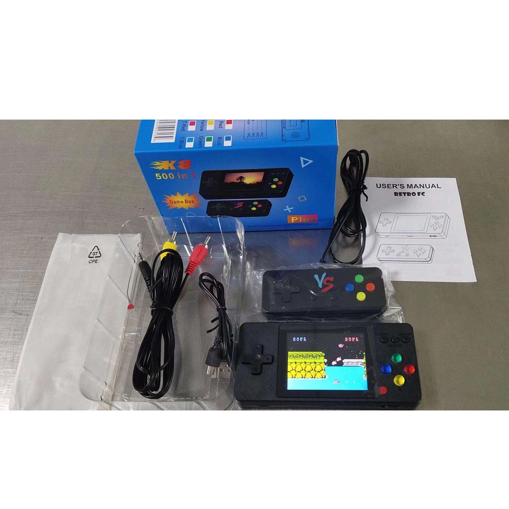 Супер K8 500 игры мини портативная игровая консоль 3-дюймовые ЖК-дисплей Экран Ретро