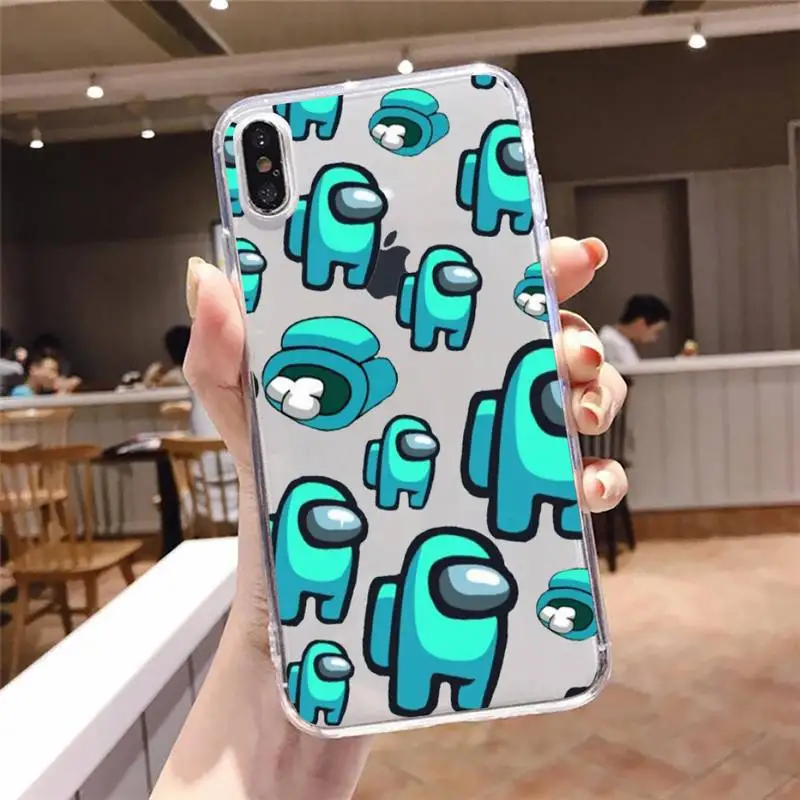 

among us game Phone Case Transparent soft For iphone 5 5s 5c se 6 6s 7 8 11 12 plus mini x xs xr pro max
