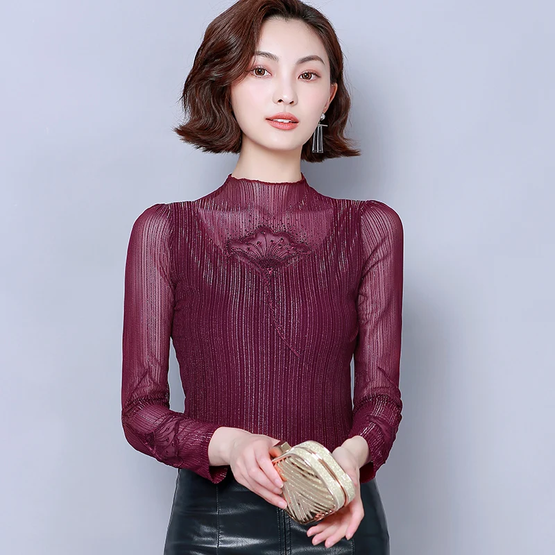 Осенние женские блузки корейская мода женская шелковая блузка OL рубашка плюс