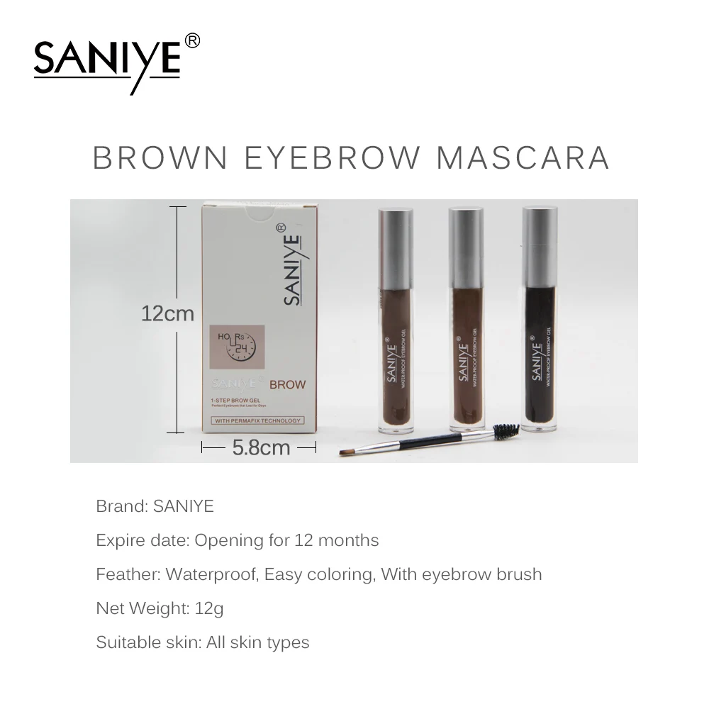 

SANIYE 3D Brown Eyebrow Mascara Lengthening Black Lash Eyelash Extension Eye Lashes Brush Beauty Makeup Long-wearing Mascara