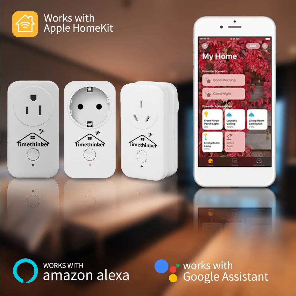 Timethinker, 2 шт., умный Wi-Fi разъем, домашняя розетка, ЕС адаптер для Apple Homekit, Siri ALexa, приложение Google Home, голосовой пульт дистанционного управления
