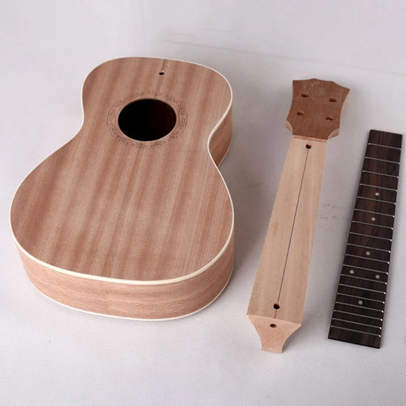 

23 Inch Unfinished Ukulele Diy Kit 4 Strings Guitar Handwork Kit Make Your Own Ukulele For Handwork Painting