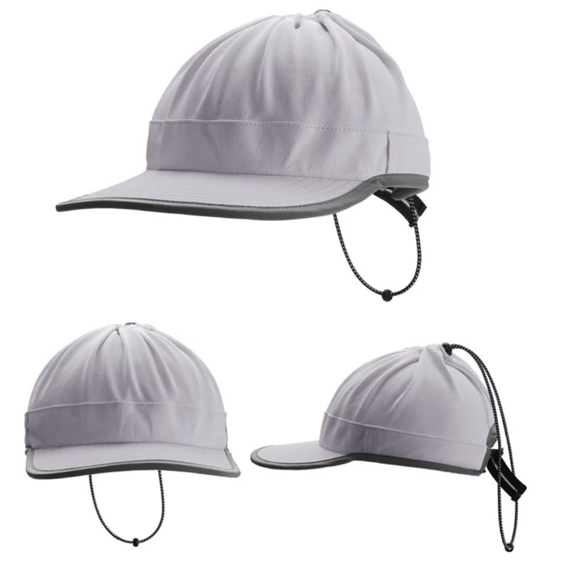 

Unisex Summer Sun Visor Hat Portable Sweat Wick Hat Reflective Edges Safe Protection for Night Sports Outdoor Training