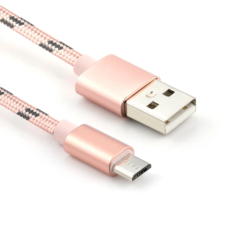 Rose Gold 2 м микро USB кабель Быстрая зарядка USB кабель для передачи данных для samsung S6 S7 Xiaomi 4X LG huawei Android мобильный телефон usb кабель для зарядки - Цвет: Rose Gold
