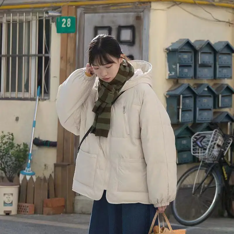Winter Jacket Female Autumn and Winter Cotton Clothes Students Loose Bread Clothes Ins Style Cotton Jacket Hundred Take