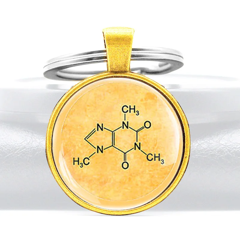 

Unique Chemical Equation Glass Dome Metal Keychains Classic Men Women Pendant Key Rings