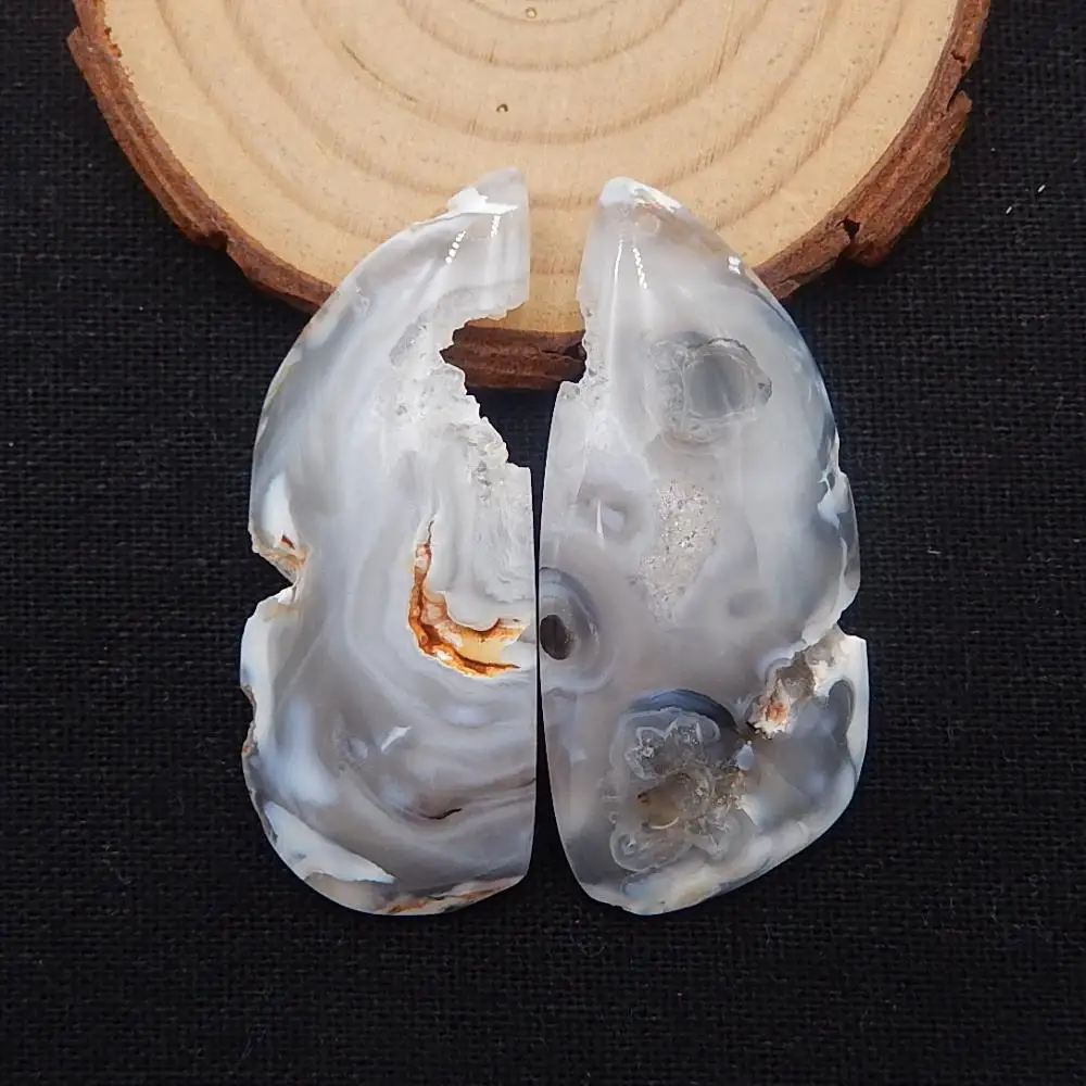 Новинка серьги Nugget с бразильским Агатом и кристаллом полудрагоценные камни