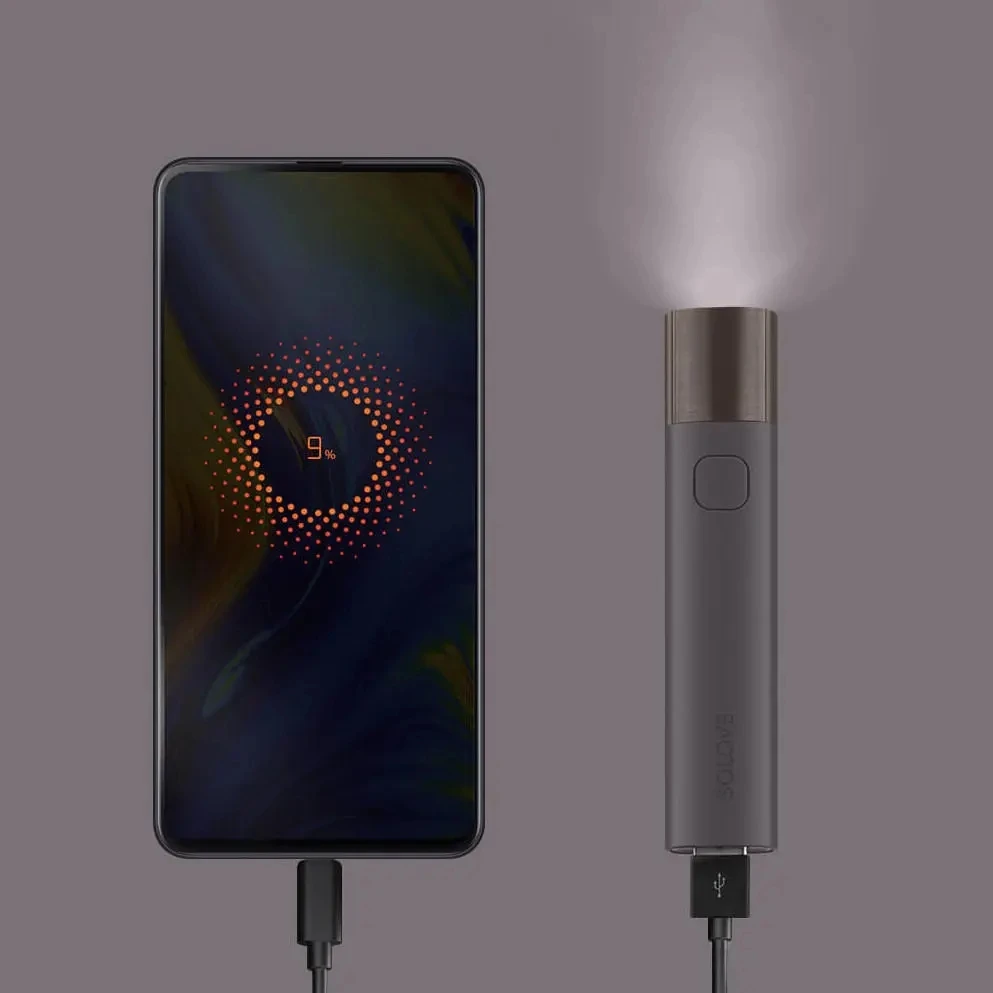 Портативный Перезаряжаемый мини-фонарик SOLOVE с USB внешний аккумулятор на 3000 мАч лм