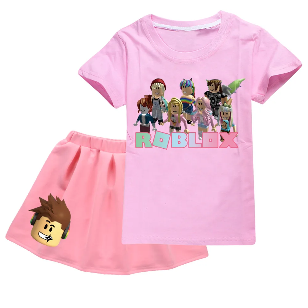 Для девочек ROBLOXing наряд для маленьких принцесс малышей детей Футболка + короткое