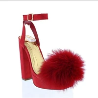 fluffy real fox fur shoe clips white high hells clips shoes buckle women accessories a2