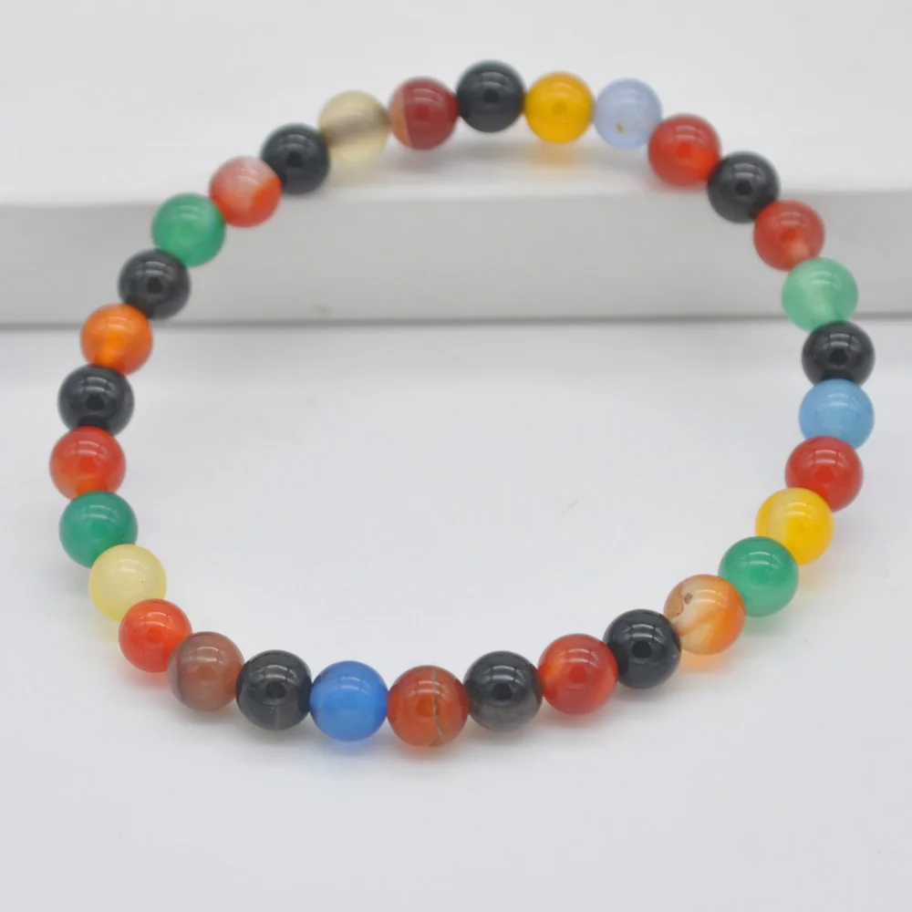 Mixed Carnelian 6 мм Лабрадорит/Зеленый Малахит/кристалл/Песчаник/Лапис/Сердолик/Howlite/тигровый глаз браслет стрейч-бижутерия в подарок 1 шт - Окраска металла: Mixed Carnelian