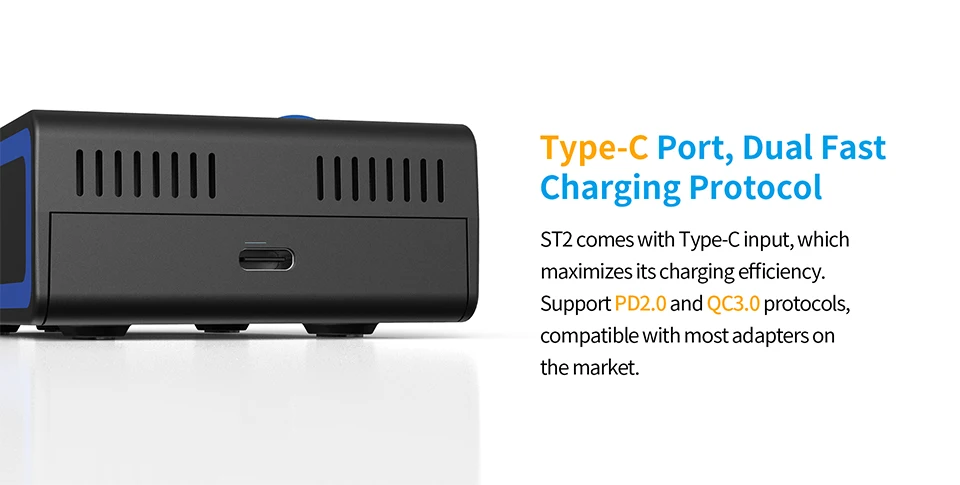 XTAR ST2 умное быстрое зарядное устройство USB 30 мин полностью заряженный порт type-C 3,6 В/3,7 в литий-ионный аккумулятор 26650 20700 21700 18650 зарядное устройство