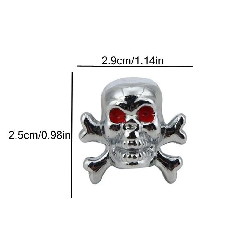 4 шт./лот медный сердечник хромированный череп антикоррозийный мотоциклетный