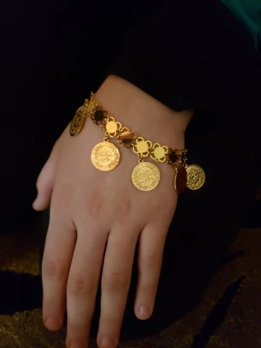 Браслет в виде Соединённых золотых монет женские турецкий Бог браслет для мужчин