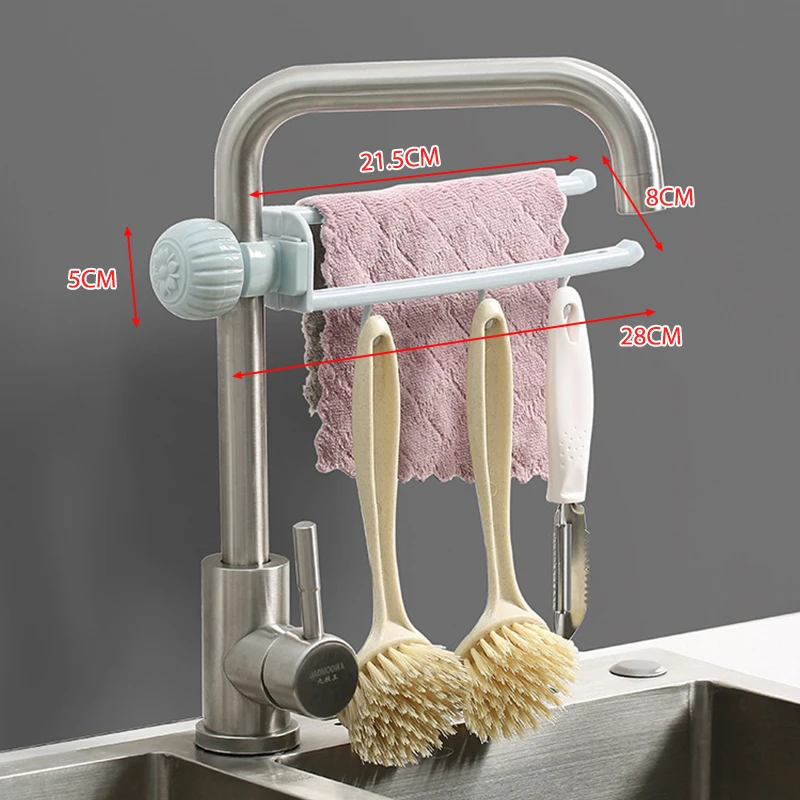 

Kitchen Bathroom Put Sponge Drain Drying Rack Faucet Toilet Sink Holder Hanging