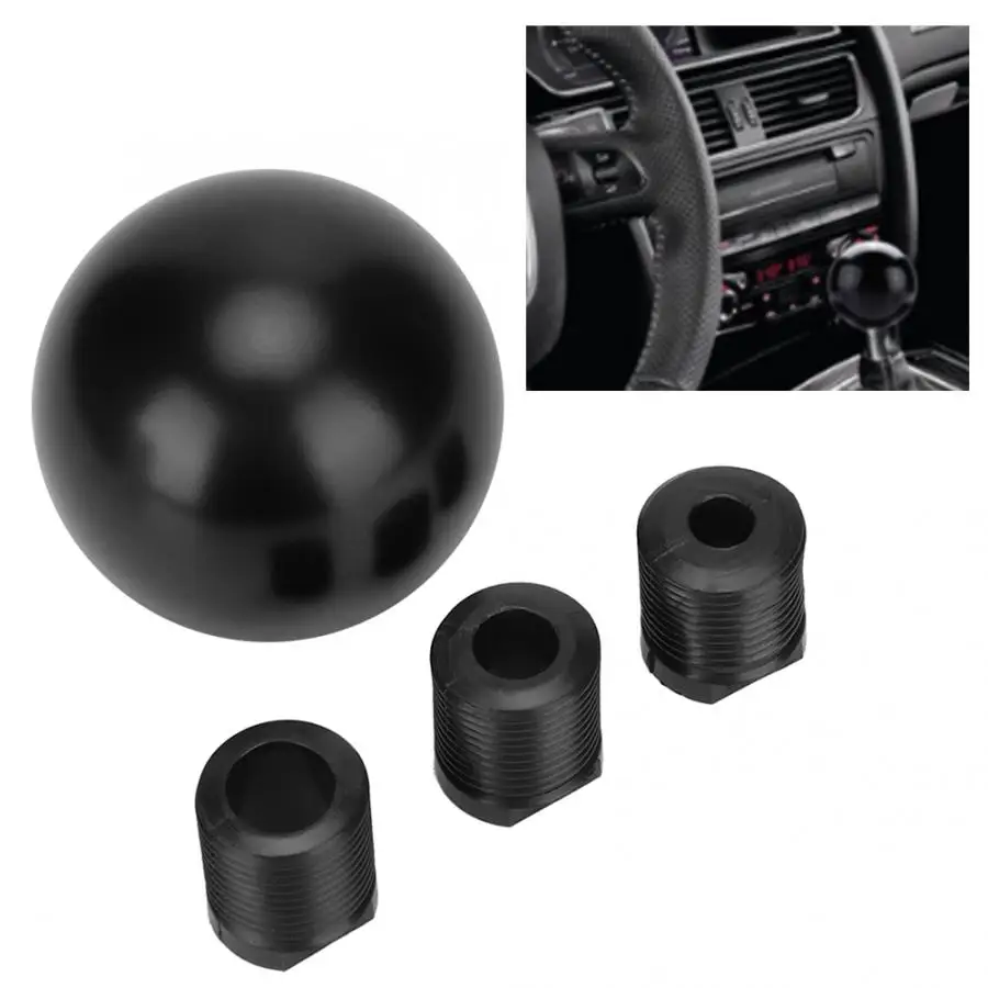

YOMI Universal Car Gear Shifter Lever Round Ball Shape Aluminium Shift Knob Adapter Kit Black