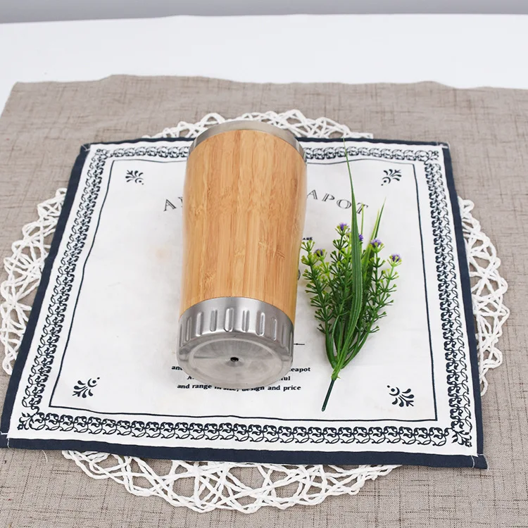 Бамбуковая кофейная чашка 520 мл дорожная кружка из нержавеющей стали для чая и