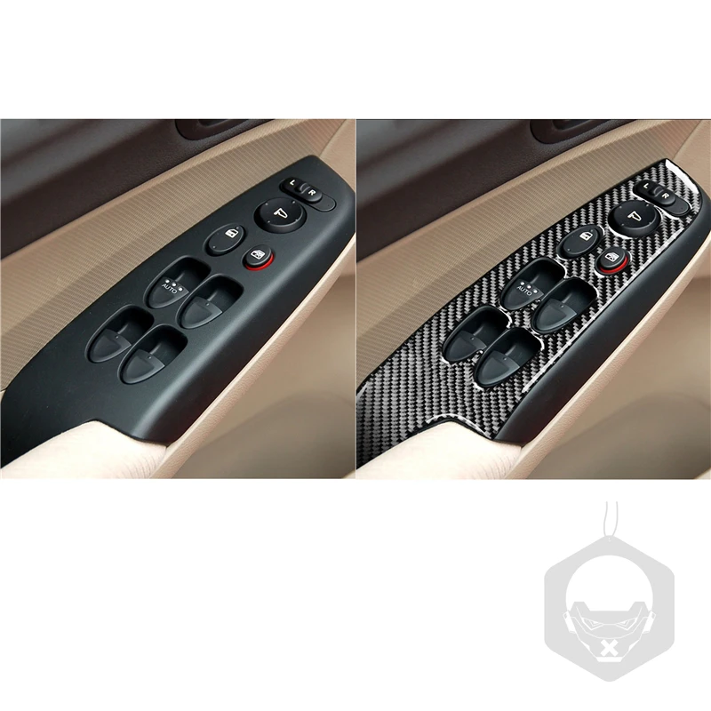 

For Honda Civic 8th Gen 2006-2011 Car Window Control Button Panel Trim Cover Carbon Fiber Sticker Accessories