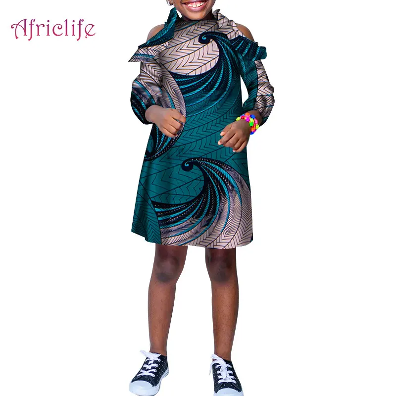 Детские платья весенне осенняя одежда для девочек юбка с Африканским принтом