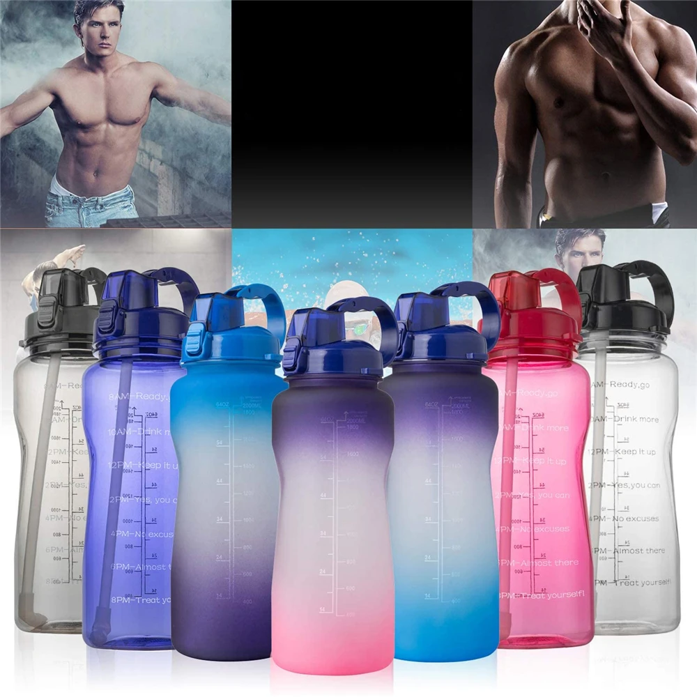 2L Tritan бутылки с водой подставка для смартфона флип-флоп без БФА Портативный