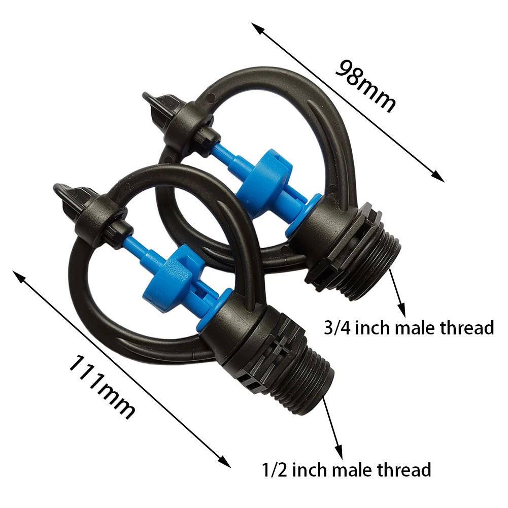 

2Pcs 1/2'' 3/4'' Male Thread Plastic Rotate Sprinkler Garden Lawn Micro Irrigation System Watering Nozzle