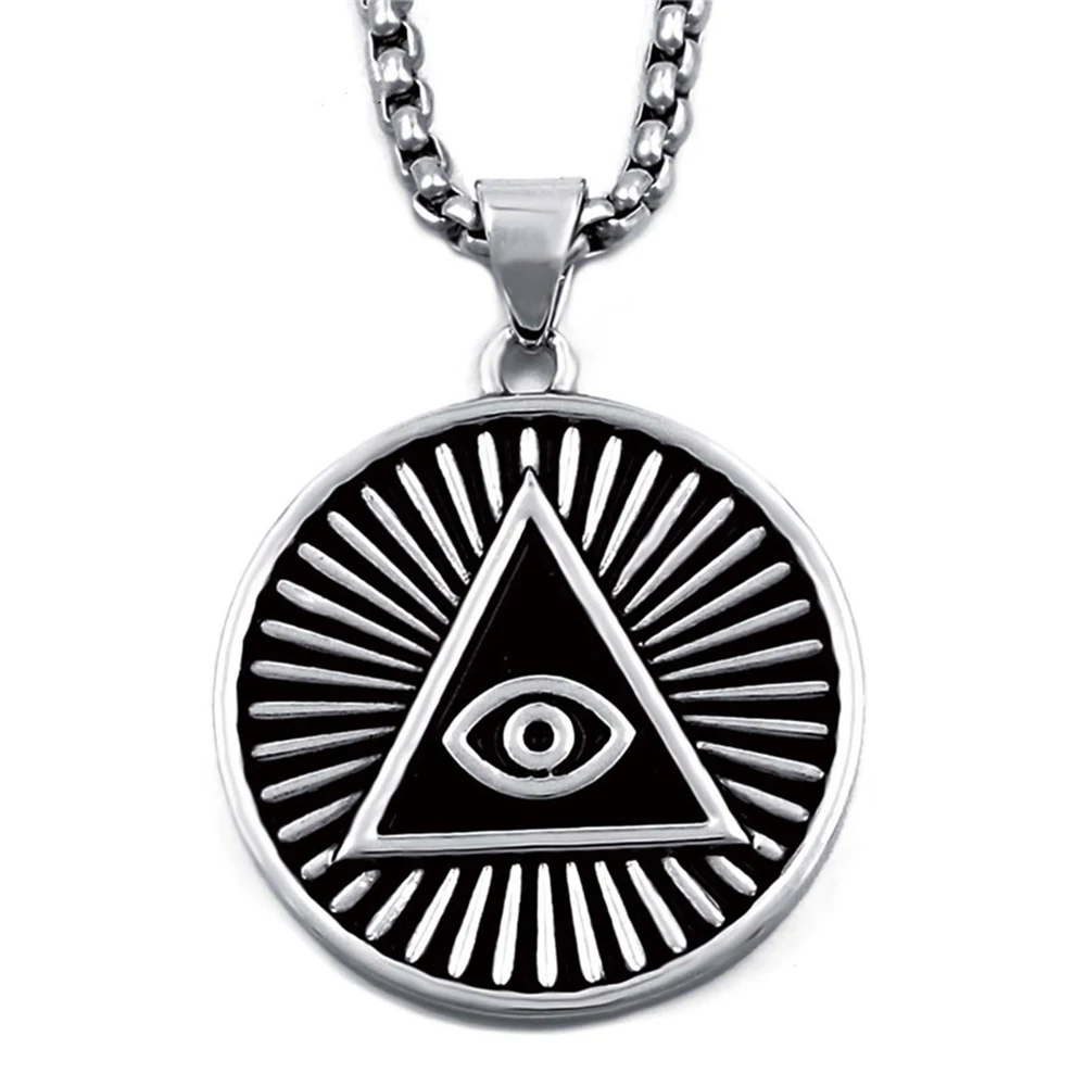 Оловянная подвеска для мужчин украшение с изображением пирамиды Всевидящего