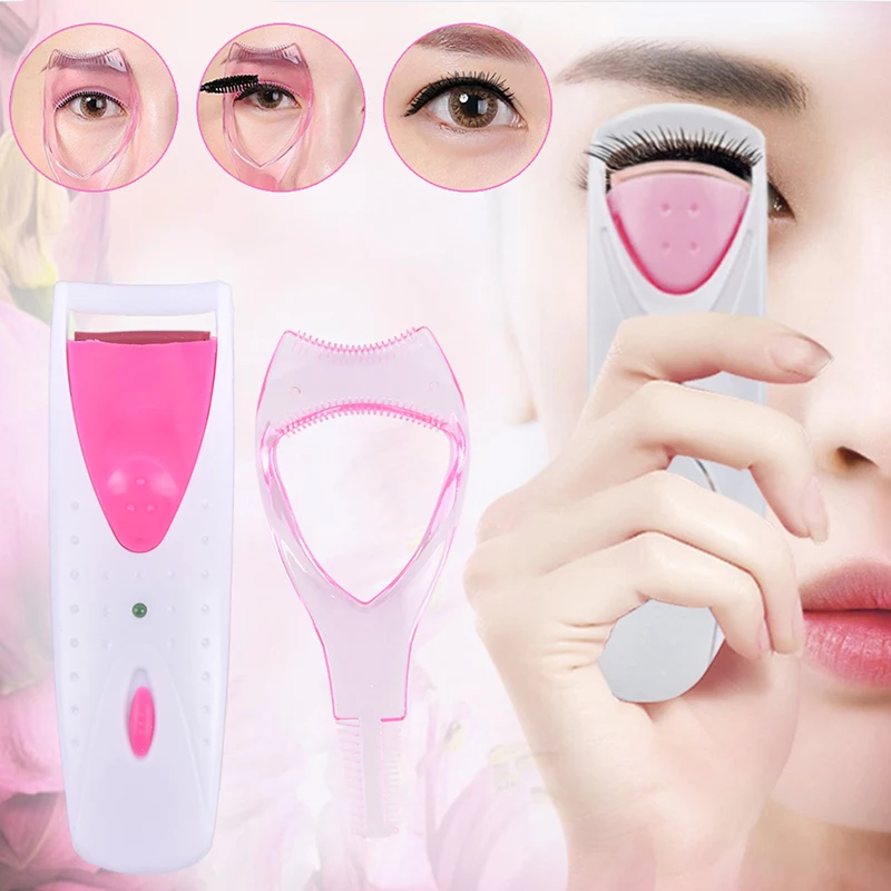 

1pc Electric Eyelash Curler With Eyelash Card Long Lasting Heated Eye Lashes Hair Curler Makeup Beauty Tools Random