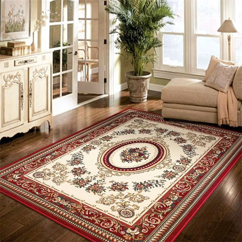 

Simple Modern Living Room Carpet European Style Coffee Table Sofa Cushion European Classical Pattern Square Bedroom Floor