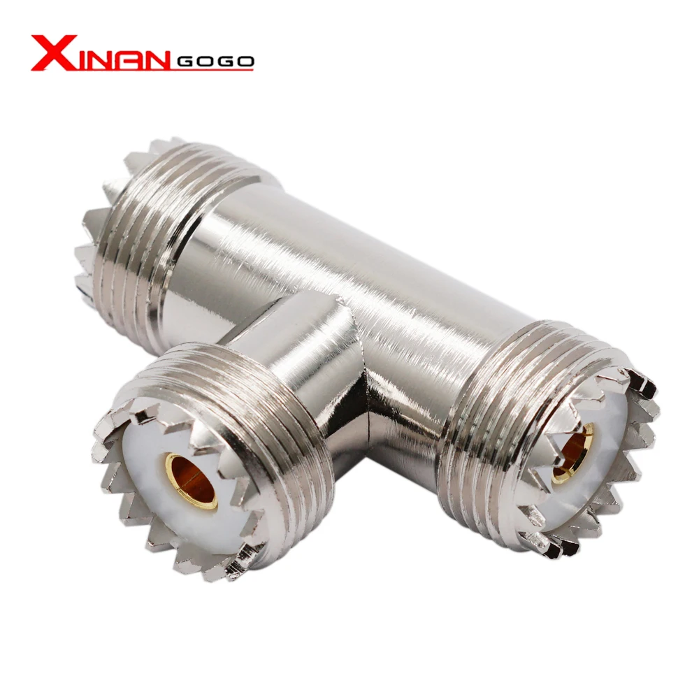 Xinangugo 1 шт. RF Coaxail UHF Женский к 2 Женский 3-ходовой разъем UHF T-образный адаптер
