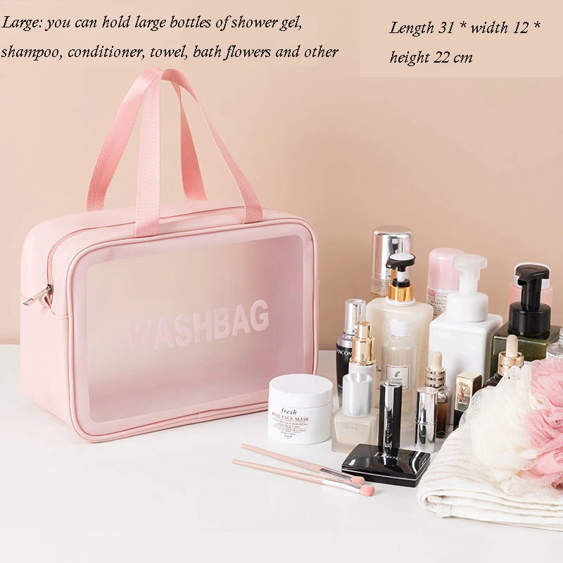 

Women Portable Travel Wash Bag Female Transparent Waterproof Makeup Storage Pouch Large Capacity Cosmetic Organizer Beauty Case