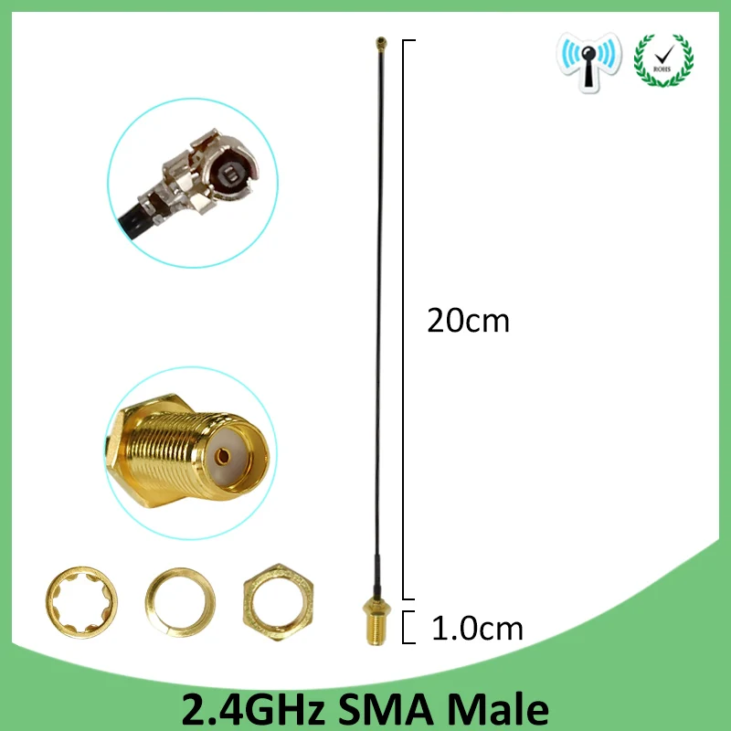 EOTH 2.4g antenna 8dbi sma male wlan wifi 2.4ghz antene IPX ipex 1 SMA female pigtail Extension Cable iot module antena | Мобильные