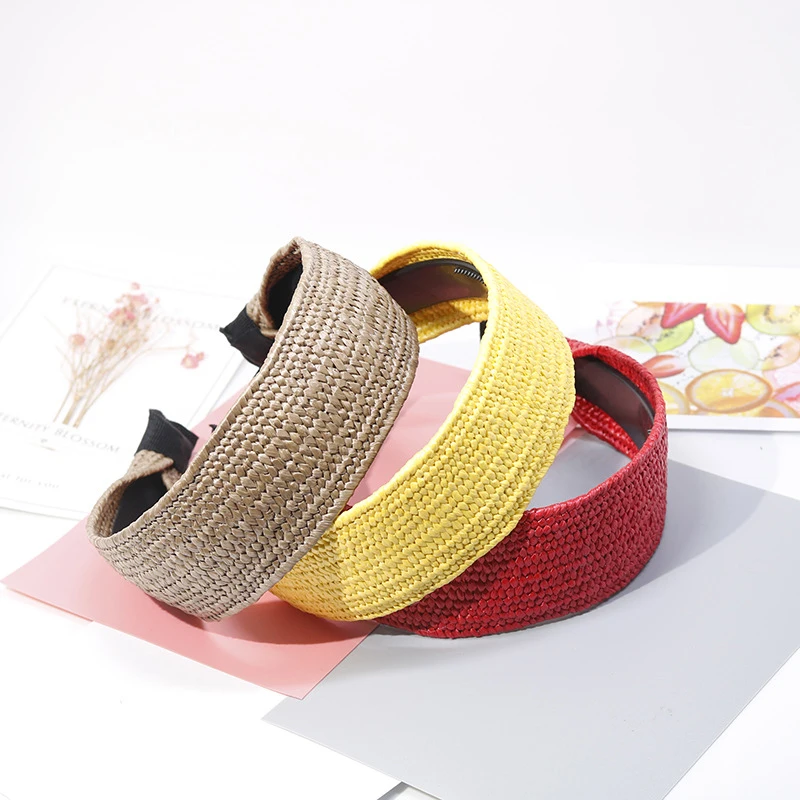 Корейский однотонный Плетеный соломенный головной убор ручной работы тюрбан для