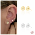 GS 925 Стерлинговое серебро, золото, хрусталь Дейзи цветок Форма, серьги со шпилькой, для женщин, для девочек, милый маленький зонтик стержня уха, хорошее ювелирное изделие