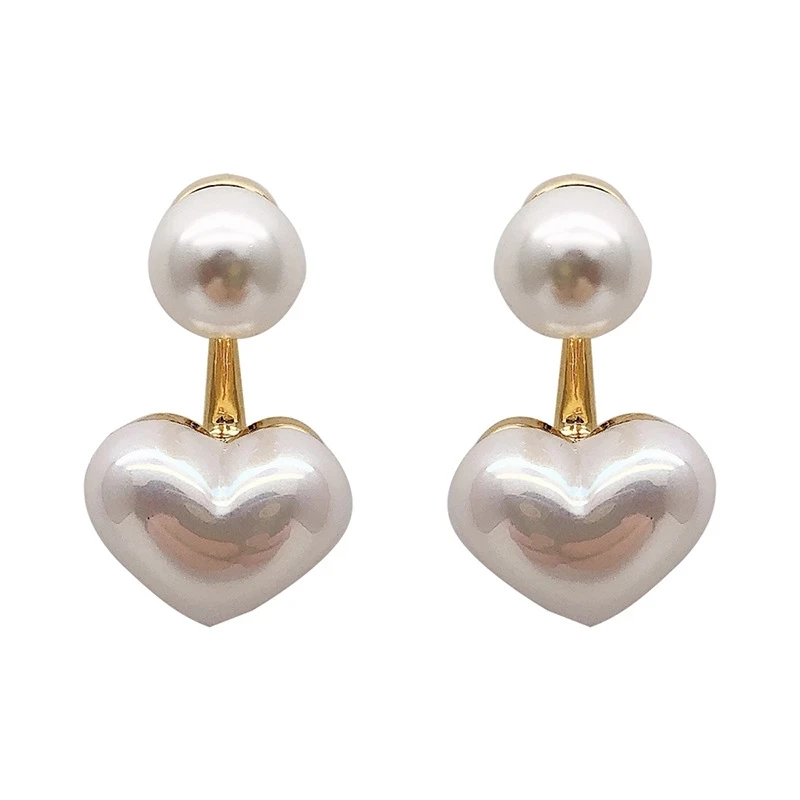 

2020 New fashion contracted Heart Pearl fine earrings joker sweet elegant temperament Women Drop earrings