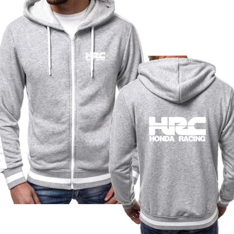 Мужские толстовки с капюшоном для HRC гоночного мотоцикла автомобиля логотипом в