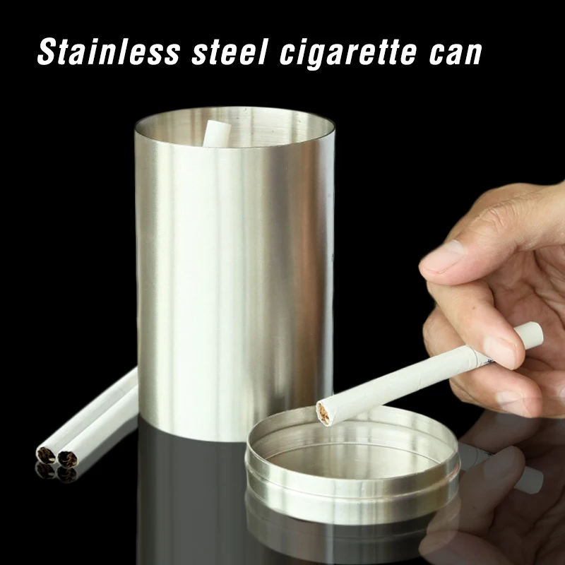 50/80pcs Stainless Steel Cigarette Storage Holder Dust Moisture Proof Metal Pill Box Case Household Jar with Seal Ring | Дом и сад