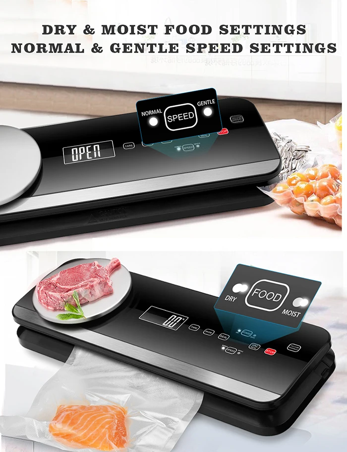 LAIMENG автоматический вакуумный упаковщик Sous Vide с вакуумными пакетами упаковочная машина вакуумный упаковщик посылка для кухни еда свежая S198