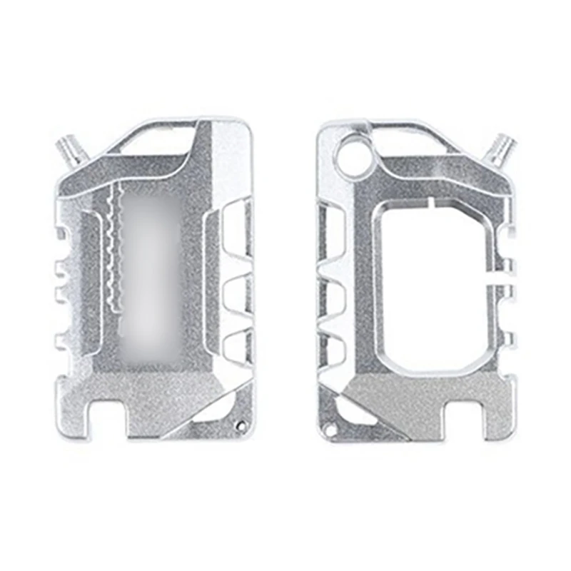 

Aluminum Alloy Key Cover Case Protector Shell Keychain Cover Case for Jeep Wrangler JL JT Gladiator 2018-2020 Silver