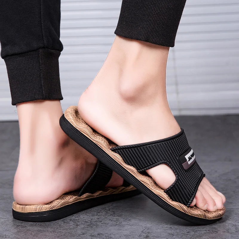 

Men's Summer Slippers Casual Beach Shoes Floor Flat Shoes Indoor Non-slip Bathroom Home Slippers High Quality Men Flip Flops
