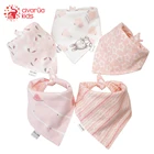 Слюнявчики Детские хлопковые, для кормления, нагрудник для прорезывания зубов, 5 шт.