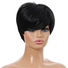 Черные короткие парики фея с челкой штор синтетические парики для черных женщин афро короткие искусственные волосы парик Термостойкое волокно