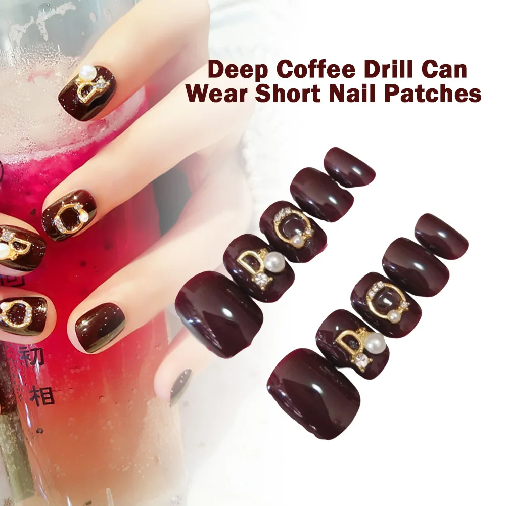 Новинка 24 шт. поддельные ногти Стразы Короткие накладные полное покрытие