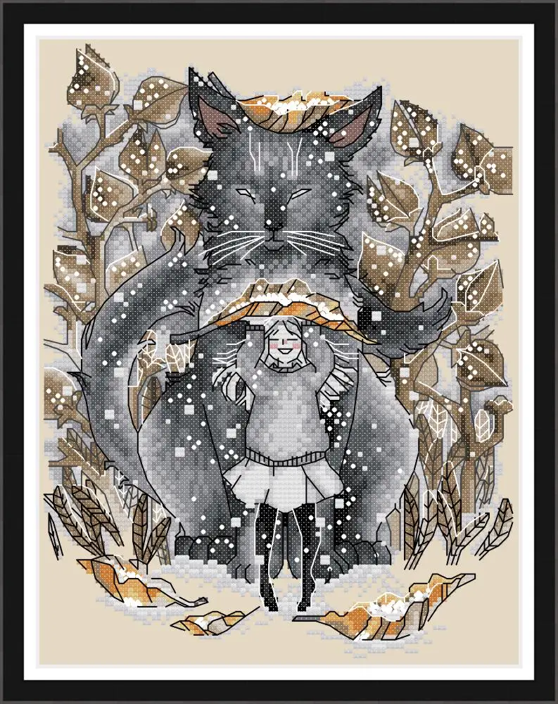 

Winter Call (fox) Cross Stitch Kits Embroidery Sets 14CT 11CT Counted Printed Canvas DIY Handwork Cross-stitch Needlework