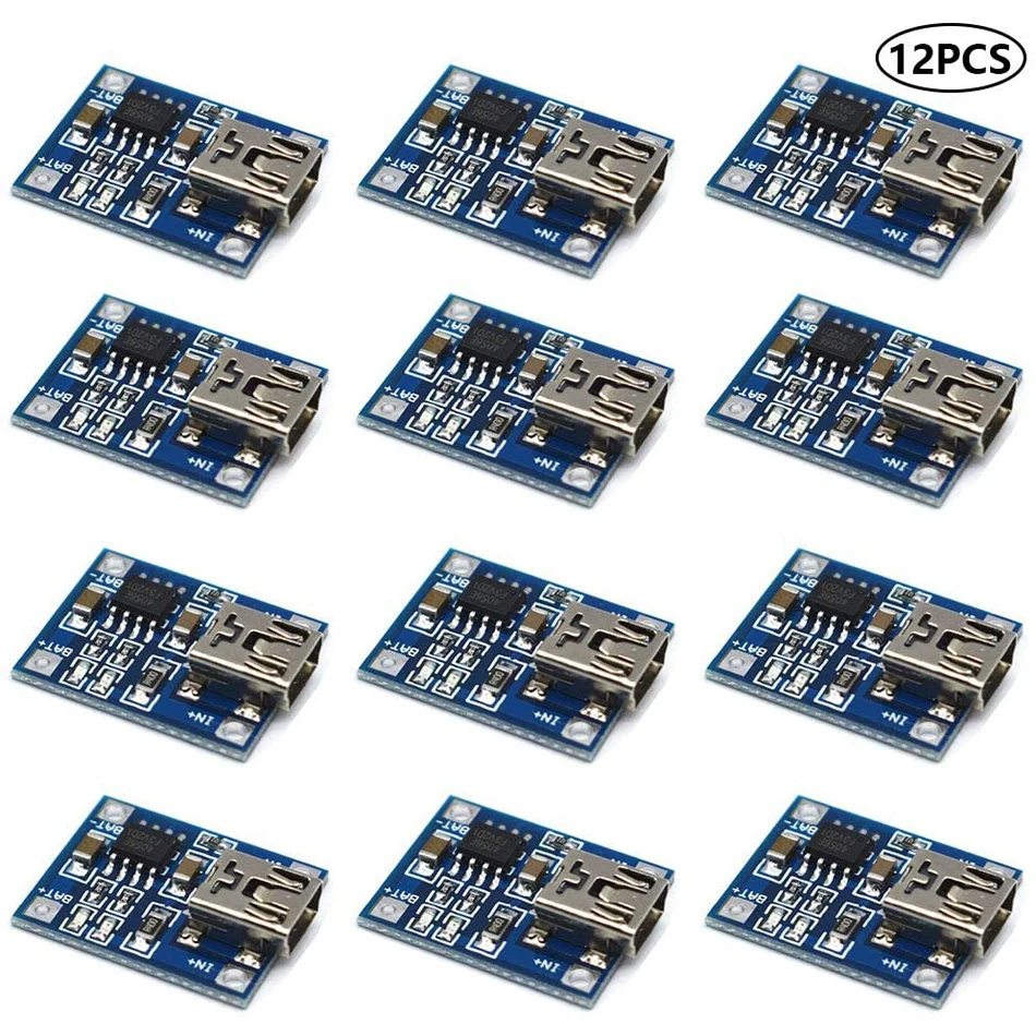 

12pcs/lot TP4056 Mini USB Module 1A Lipo Battery Charging Board Charger Module Lithium Battery DIY Micro Port Mike USB