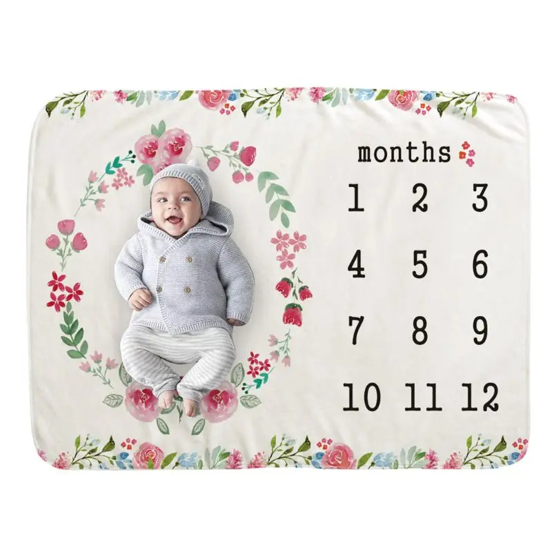 

Baby Monthly Record Growth Milestone Blanket Newborn Photography Prop Background K1KC