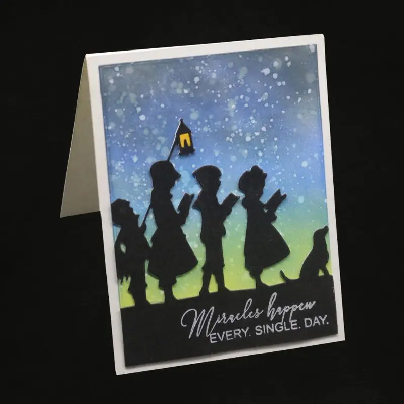 

Children Reading Metal Cutting Dies Stencil Scrapbooking DIY Album Stamp Paper M89A