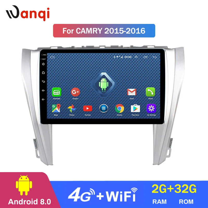 4G Lte Wanqi Android 9 1 Автомобильный мультимедийный видеоплеер 10 дюймов для Toyota Camry 2015 2016