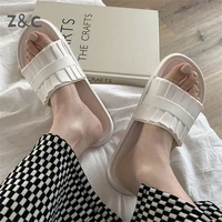 korean style fashion leisure sandals women wear home outdoor non slip soft bottom bath sexy slippers in summer shoes woman 2022