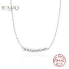 ROAMD S925 пробы Серебряное ожерелье с бриллиантами для женщин однорядные пятиконечная звезда ожерелье, свадебные ювелирные изделия в Корейском стиле 2020 модные ювелирные изделия